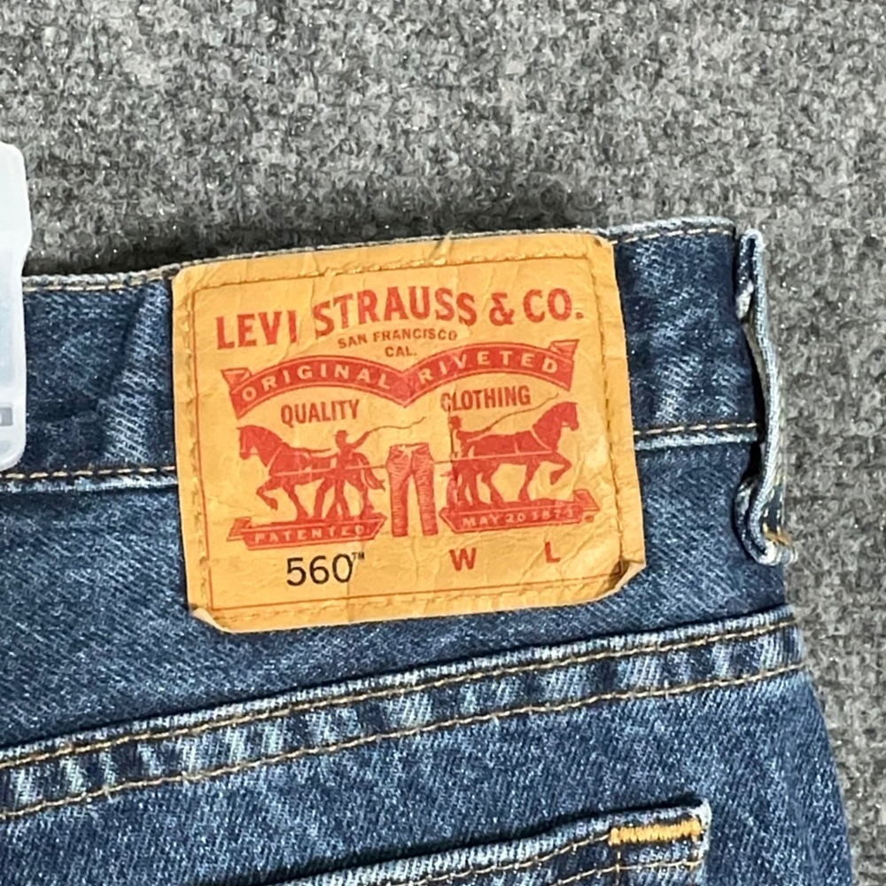 Levis 560 Comfort Fit Jeans Mens 52x30 Blue Denim Loose Tapered Leg 01560-4886 - Picture 8 of 14